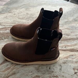 Danner Brown Chelsea Ankle Booties with Cream Sole